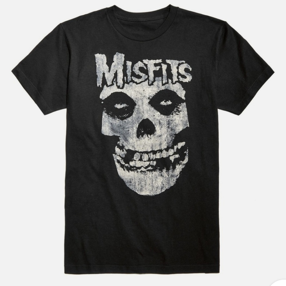 Tultex Black men’s Misfits Skull crew neck short sleeve band Tee